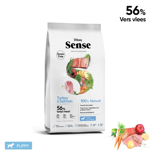 Dibaq Sense Grainfree – Zalm & Kalkoen (puppy)